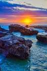 Lava Rock outcroppings in the shallow seas at Cemagi Beach on west coast at Cemagi, Bali, Indonesia Coastal Print